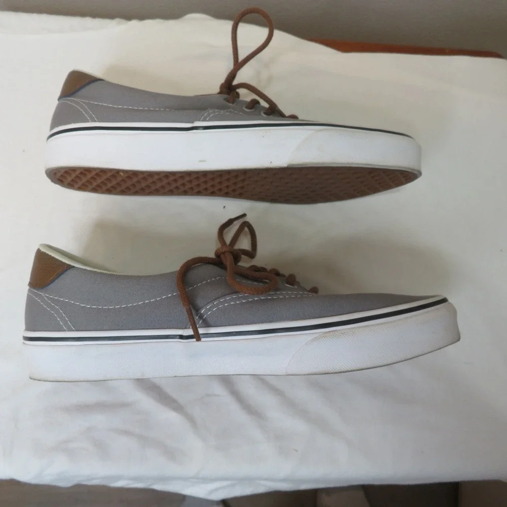 Vans Era 59 Gray Canvas Brown Leather C&L Skate Shoes Mens 8.5 Womens 10